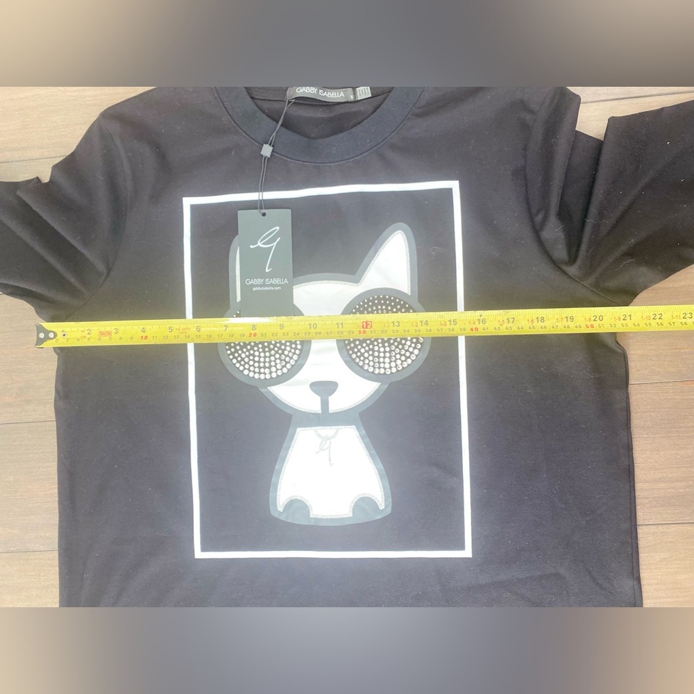 Gabby Isabella Black and White Cat tee. Woman’s size small/ brand new with tags - Picture 13 of 14